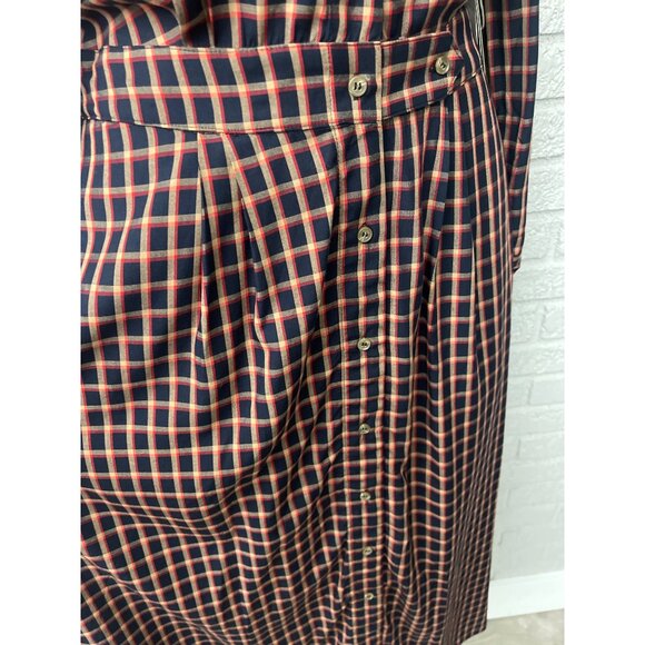 NWT Court & Rowe Kingsley Women Plaid Button Down Long Sleeve Pleated Maxi Dress - Picture 9 of 10
